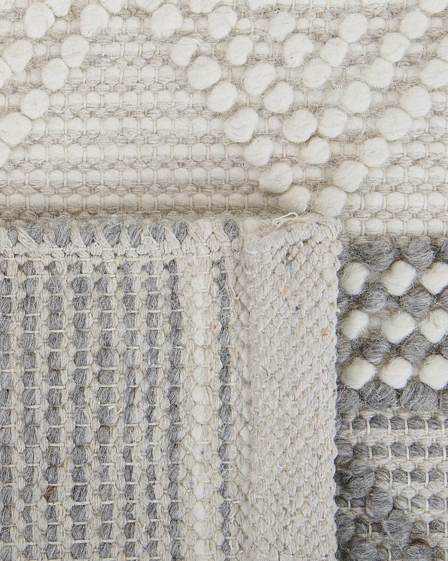 New Beliani Tappeto BOZOVA Beige chiaro Lana Beige Grigio