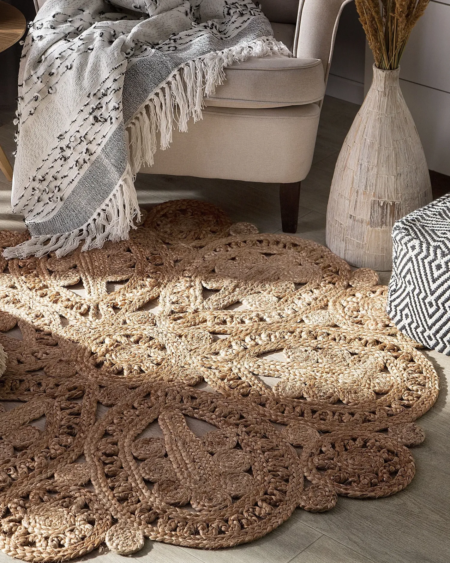 Online Beliani Tappeto BUCAK ø 120 cm Iuta Beige