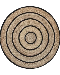 Outlet Beliani Tappeto BUKSE Beige ø 140 cm Iuta Beige Nero