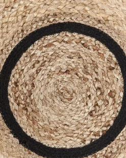 Outlet Beliani Tappeto BUKSE Beige ø 140 cm Iuta Beige Nero