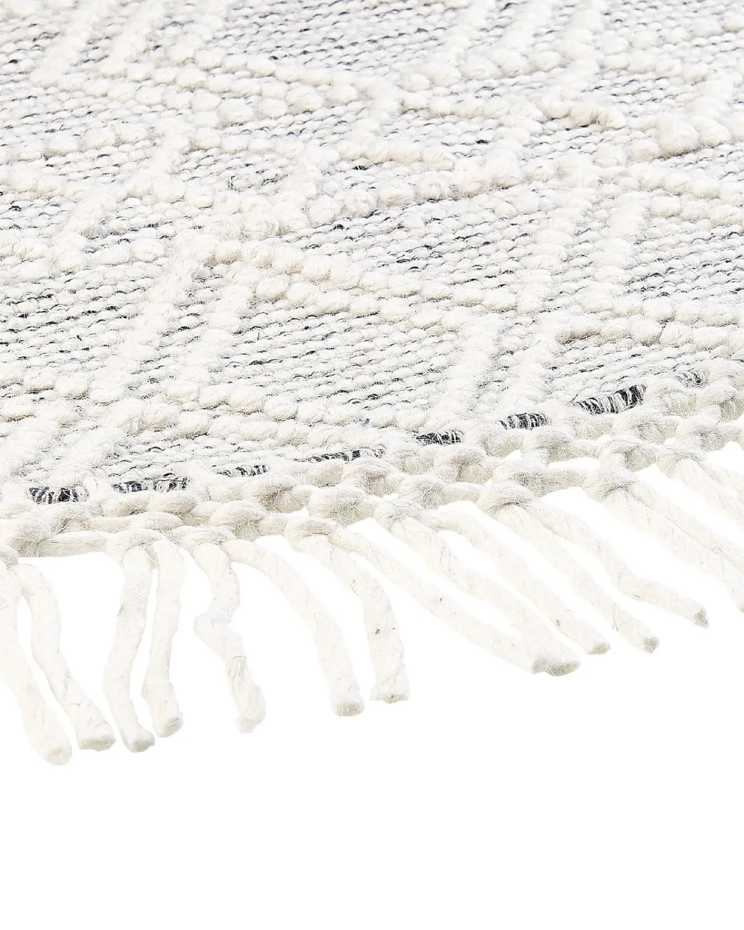 Hot Beliani Tappeto BULDAN Grigio ø 140 cm Lana Bianco Grigio