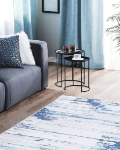 Online Beliani Tappeto BURDUR Blu Beige Blu