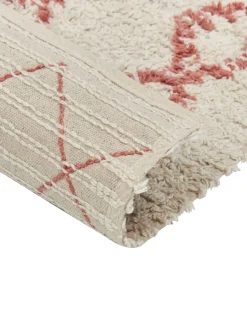 Clearance Beliani Tappeto BUXAR Beige Cotone Beige Rosa