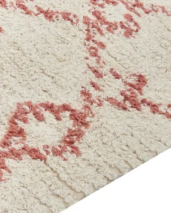 Clearance Beliani Tappeto BUXAR Beige Cotone Beige Rosa