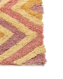 Sale Beliani Tappeto CANAKKALE Multicolore Cotone Giallo Rosso Viola Multicolore