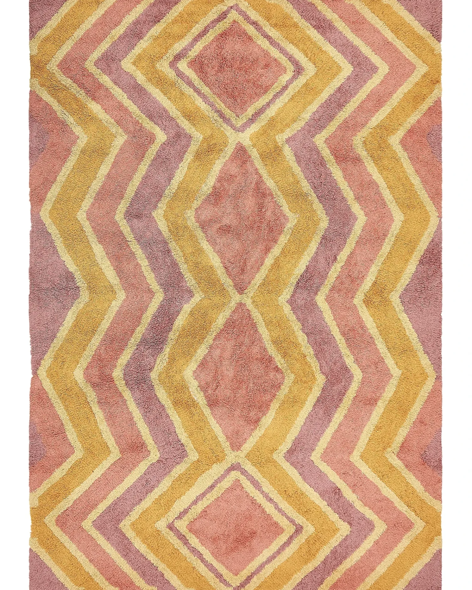 Sale Beliani Tappeto CANAKKALE Multicolore Cotone Giallo Rosso Viola Multicolore