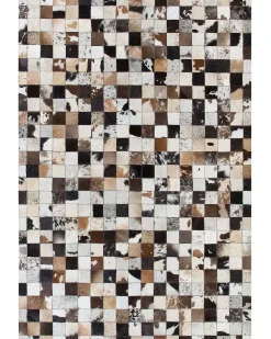 Best Beliani Tappeto CERLI Bianco 160 x 230 cm Pelle naturale Beige Bianco Grigio Marrone Nero Multicolore