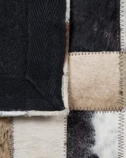 Best Beliani Tappeto CERLI Bianco 160 x 230 cm Pelle naturale Beige Bianco Grigio Marrone Nero Multicolore