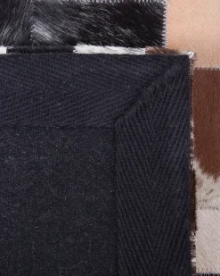 Discount Beliani Tappeto CESME Multicolore Pelle naturale Beige Grigio Marrone Nero Multicolore