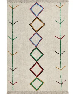 New Beliani Tappeto CETMI Beige 160 x 230 cm Cotone Beige Multicolore