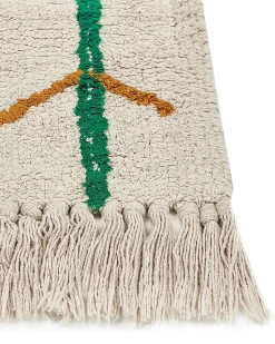 New Beliani Tappeto CETMI Beige 160 x 230 cm Cotone Beige Multicolore