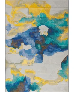 Clearance Beliani Tappeto CEYHAN Multicolore Bianco Blu Giallo Multicolore