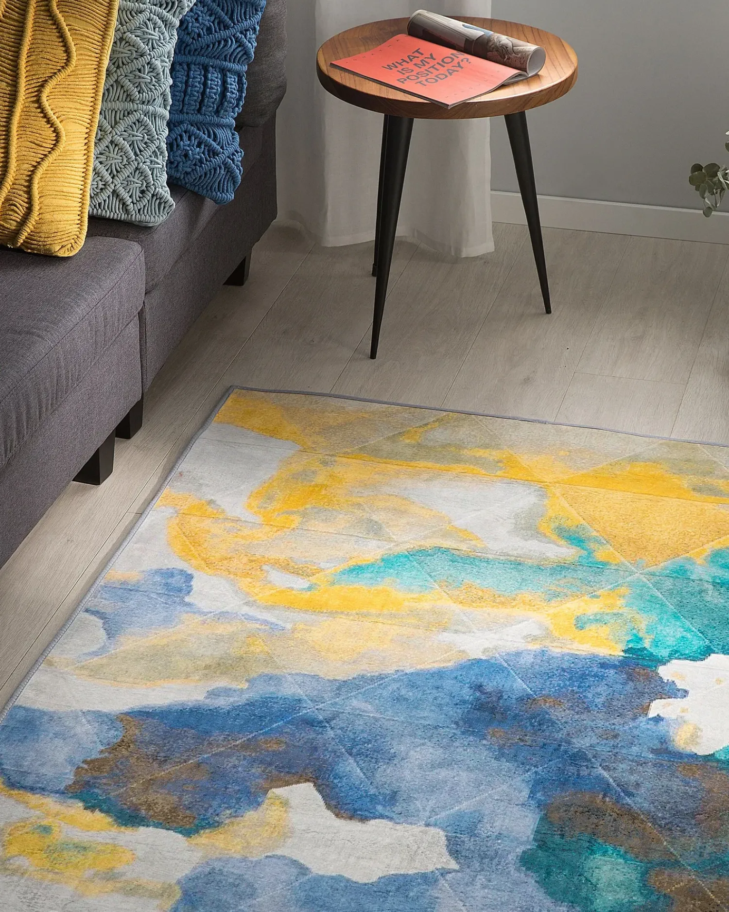Clearance Beliani Tappeto CEYHAN Multicolore Bianco Blu Giallo Multicolore