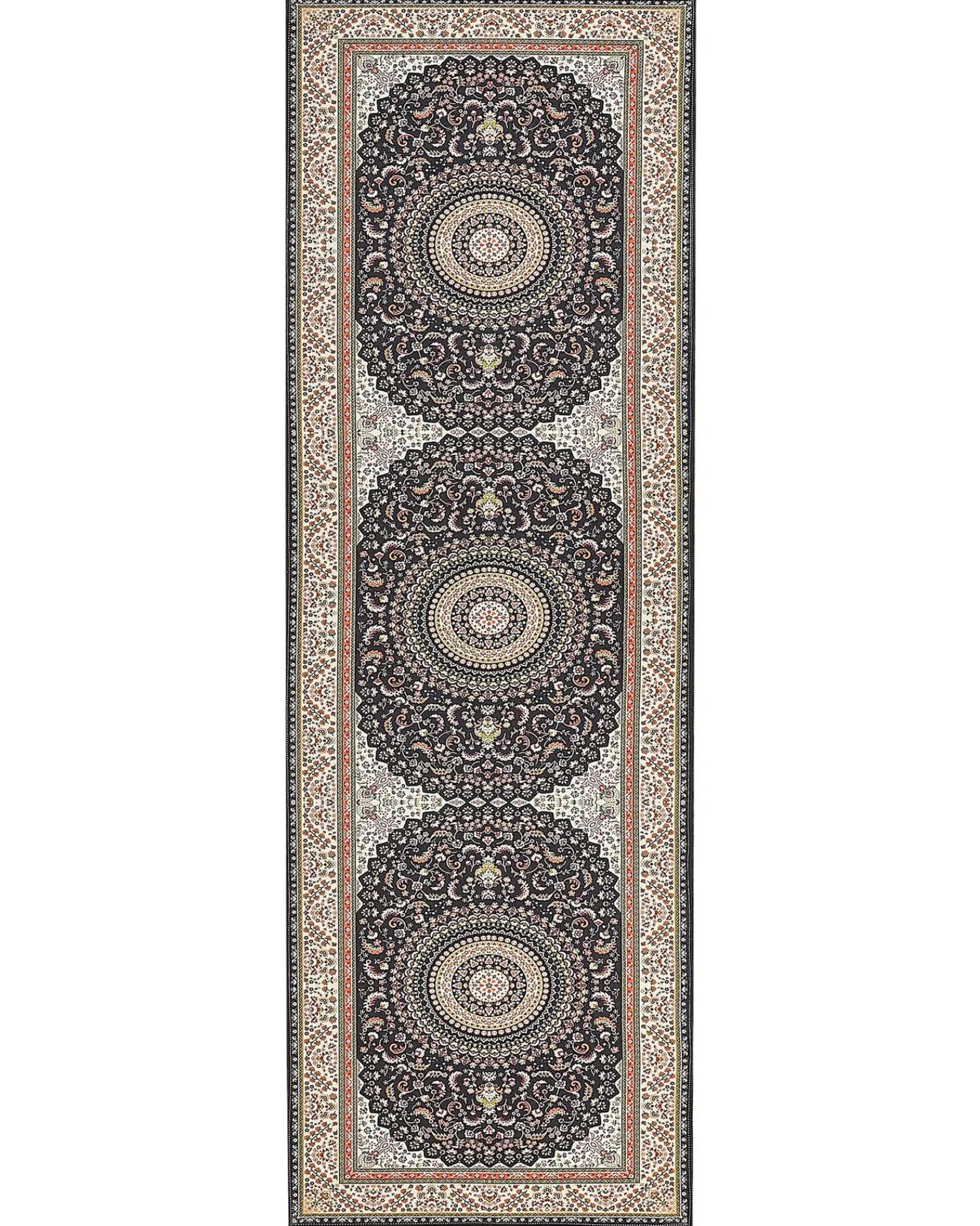 Sale Beliani Tappeto CIVRIL Multicolore 80 x 240 cm Arancione Beige Nero Multicolore Verde