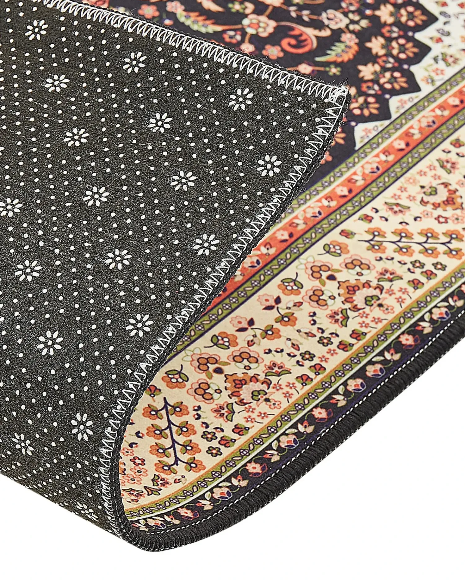 Sale Beliani Tappeto CIVRIL Multicolore 80 x 240 cm Arancione Beige Nero Multicolore Verde