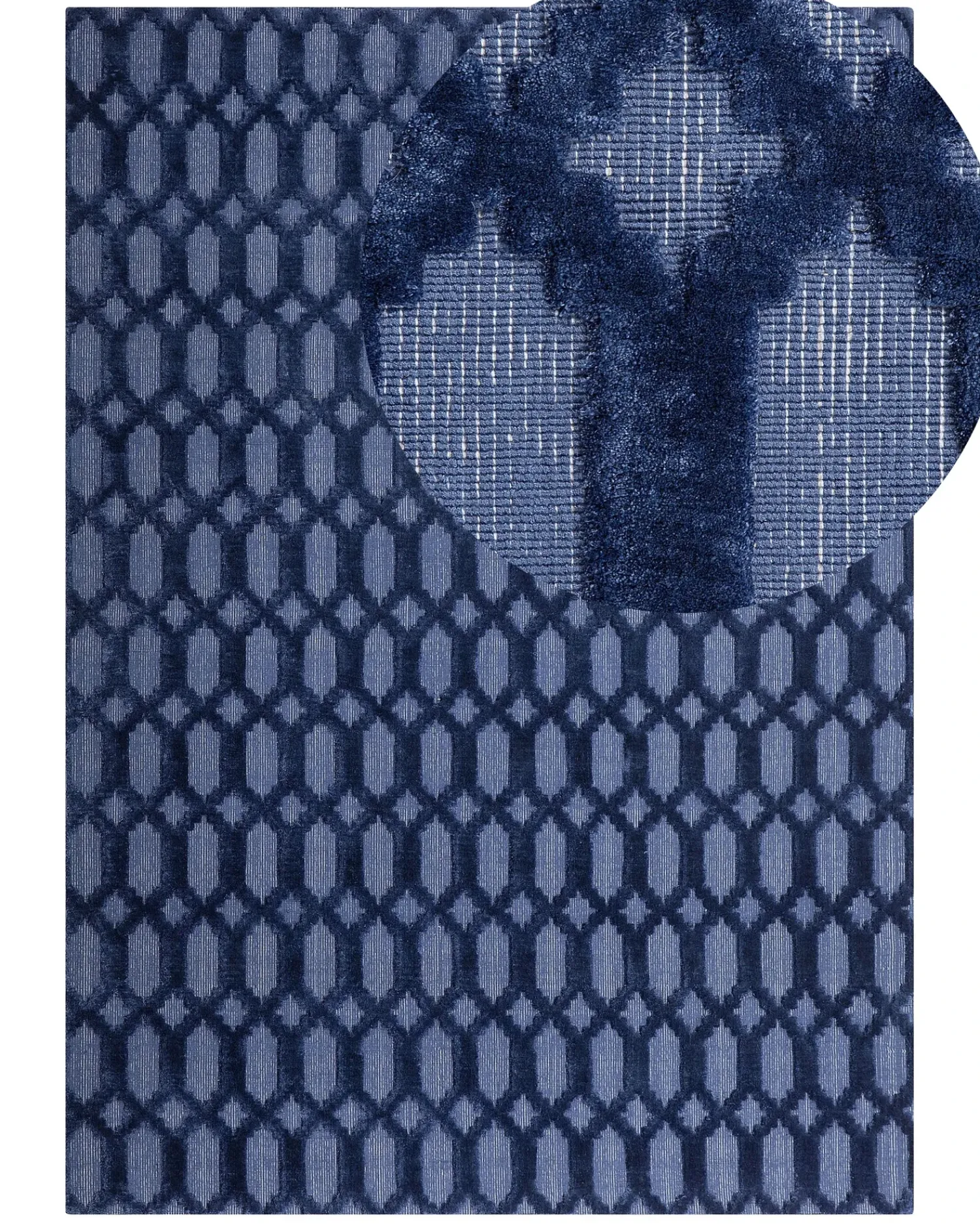 Discount Beliani Tappeto CIZRE marino Viscosa Blu