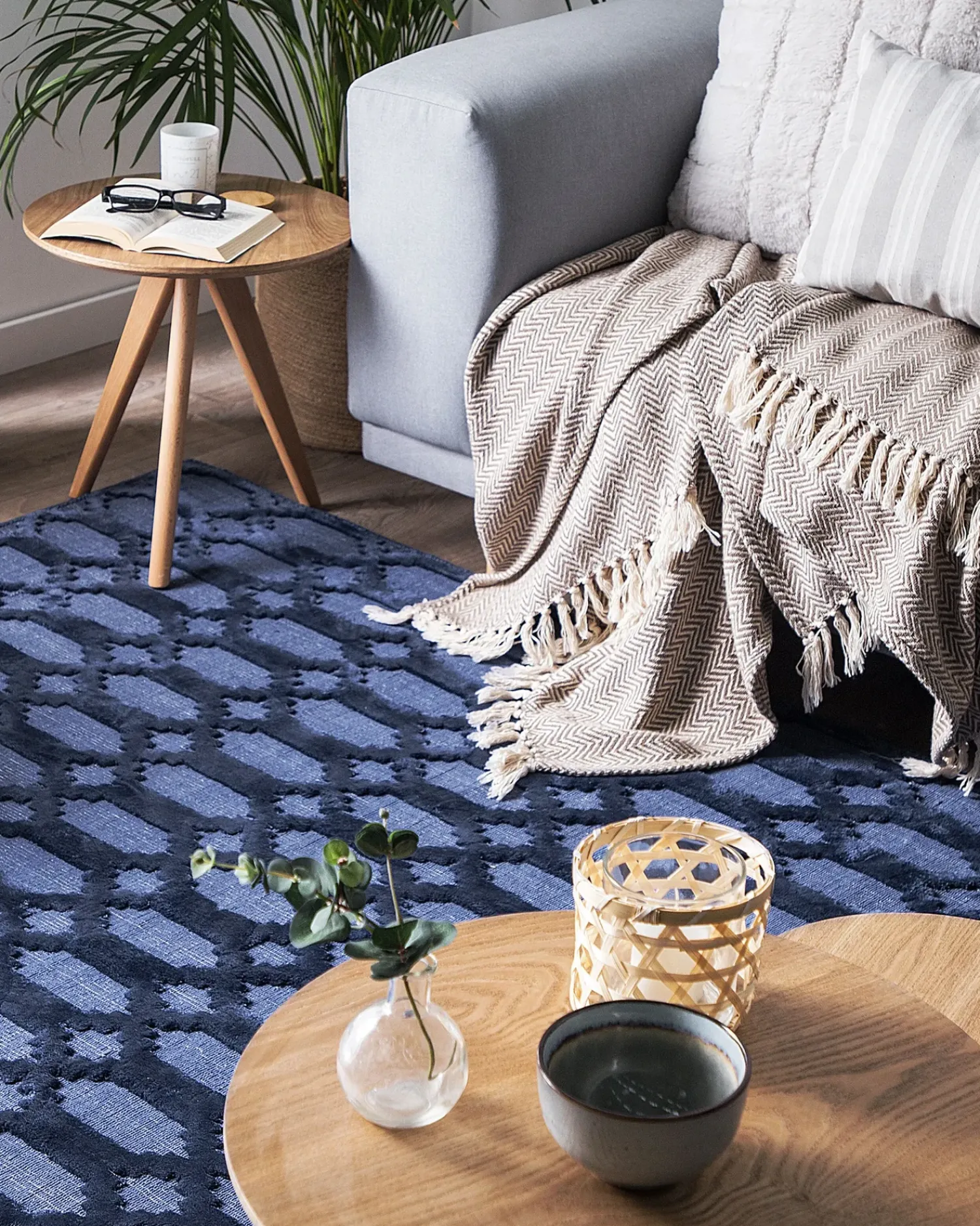 Discount Beliani Tappeto CIZRE marino Viscosa Blu