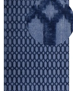 Outlet Beliani Tappeto CIZRE marino Viscosa Blu