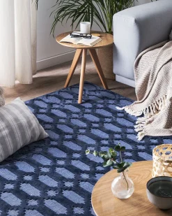 Outlet Beliani Tappeto CIZRE marino Viscosa Blu