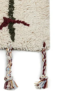 Hot Beliani Tappeto CORUM Beige Cotone Beige Blu Bordeaux Marrone Verde