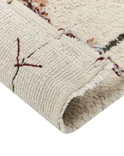 Hot Beliani Tappeto CORUM Beige Cotone Beige Blu Bordeaux Marrone Verde