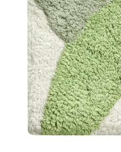 Best Beliani Tappeto da bagno ASAN Verde 60 x 90 cm Cotone Beige Verde