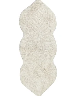 Outlet Beliani Tappeto da bagno CANBAR chiaro 150 x 60 cm Cotone Beige
