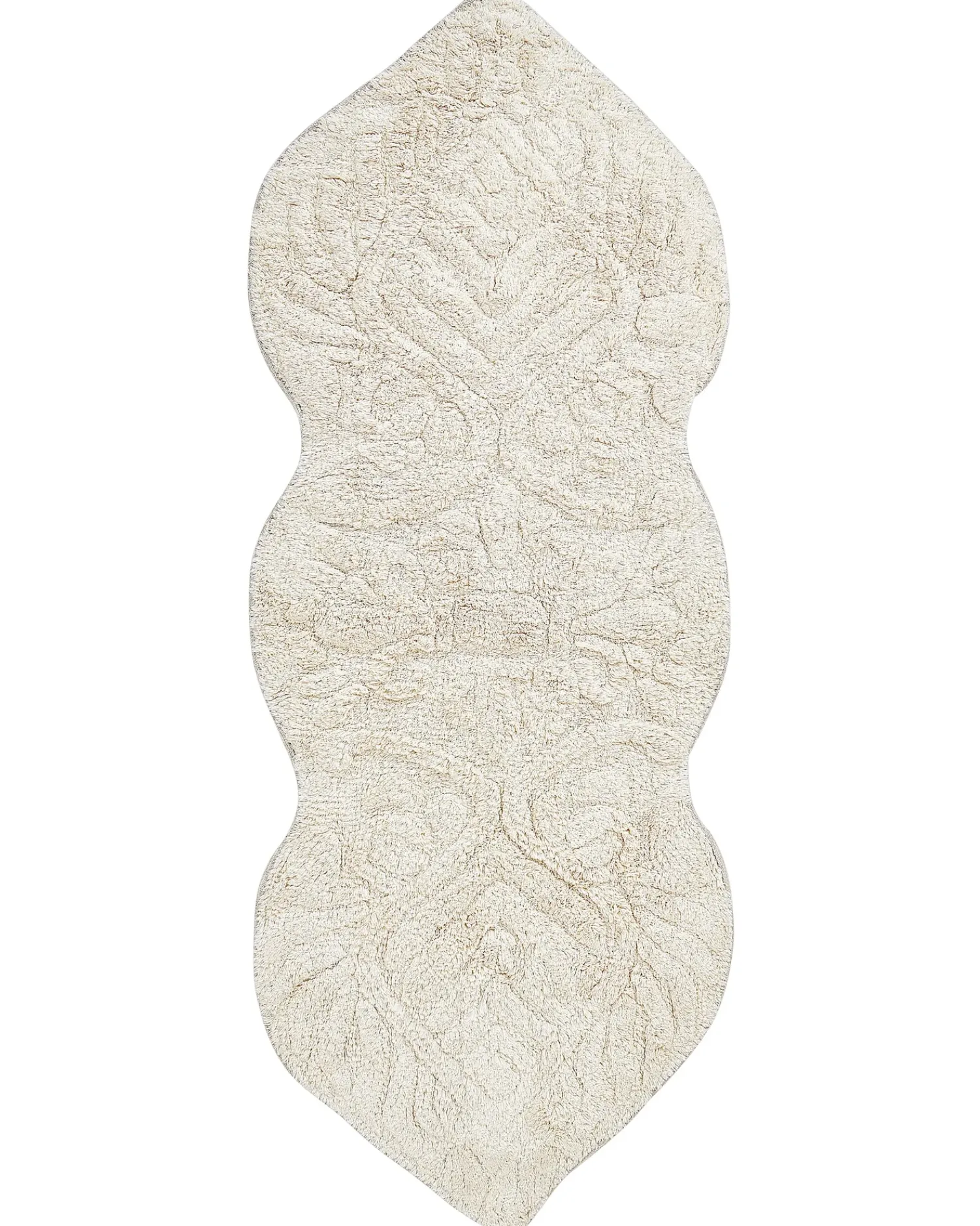 Outlet Beliani Tappeto da bagno CANBAR chiaro 150 x 60 cm Cotone Beige
