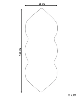 Clearance Beliani Tappeto da bagno CANBAR Blu marino 150 x 60 cm Cotone Bianco Blu