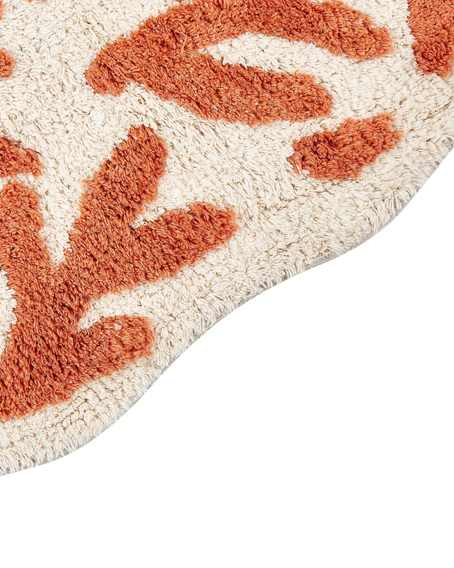 Outlet Beliani Tappeto da bagno DERIK Arancione 60 x 90 cm Cotone Beige Arancione