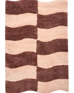 Clearance Beliani Tappeto da bagno DIWANA Marrone/Beige 60 x 90 cm Beige Marrone