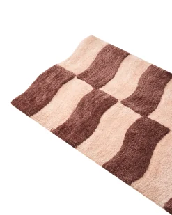 Clearance Beliani Tappeto da bagno DIWANA Marrone/Beige 60 x 90 cm Beige Marrone