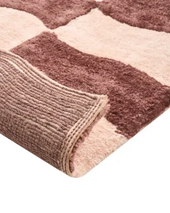 Clearance Beliani Tappeto da bagno DIWANA Marrone/Beige 60 x 90 cm Beige Marrone