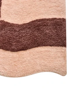 Clearance Beliani Tappeto da bagno DIWANA Marrone/Beige 60 x 90 cm Beige Marrone