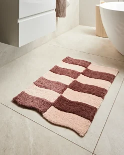 Clearance Beliani Tappeto da bagno DIWANA Marrone/Beige 60 x 90 cm Beige Marrone