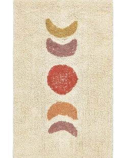Discount Beliani Tappeto da bagno ESME Beige 50 x 80 cm Cotone Arancione Beige Giallo Rosso