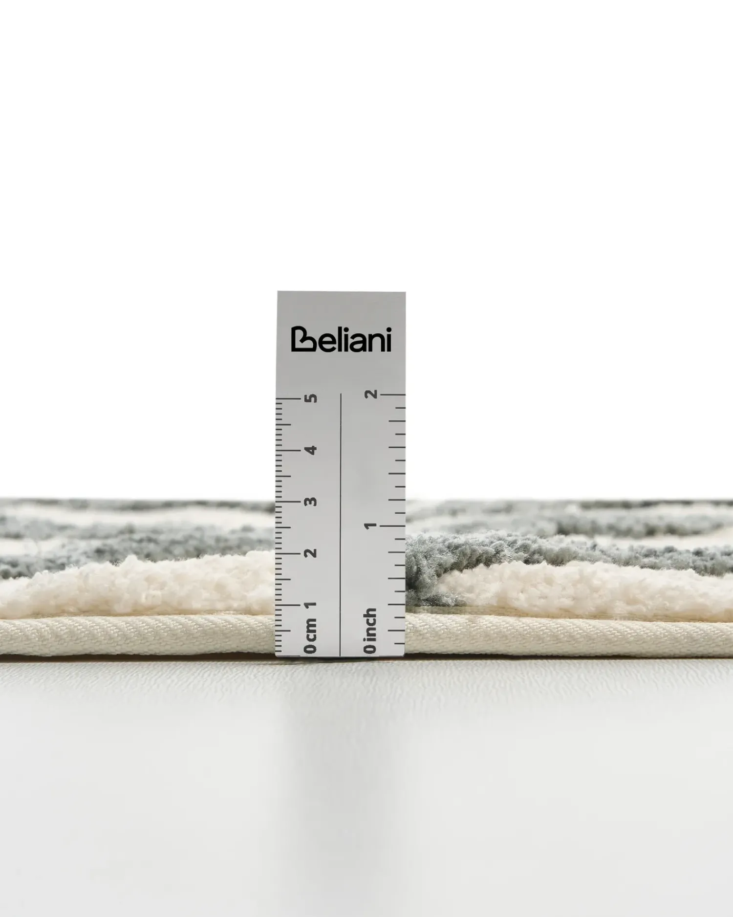 Beliani Tappeto da bagno GARHI Beige 60 x 90 cm Cotone Beige Grigio
