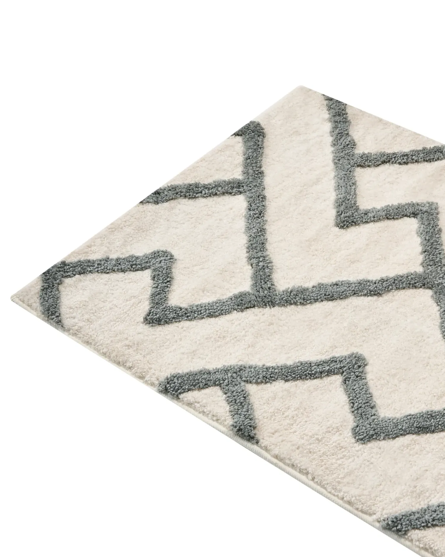 Beliani Tappeto da bagno GARHI Beige 60 x 90 cm Cotone Beige Grigio