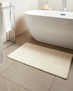 Clearance Beliani Tappeto da bagno GOELA sporco 60 x 90 cm Cotone Bianco