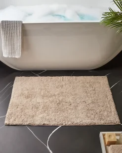 Hot Beliani Tappeto da bagno GOELA chiaro 60 x 90 cm Cotone Marrone