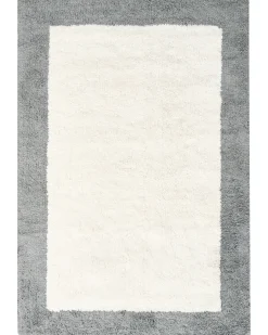Sale Beliani Tappeto da bagno KABRI Grigio/Beige 60 x 90 cm Cotone Beige Grigio