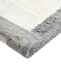 Sale Beliani Tappeto da bagno KABRI Grigio/Beige 60 x 90 cm Cotone Beige Grigio
