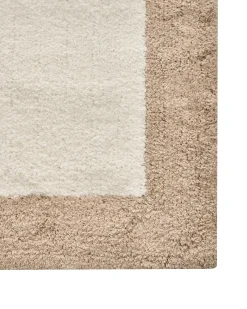 Sale Beliani Tappeto da bagno KABRI Marrone/Beige 60 x 90 cm Cotone Beige Marrone