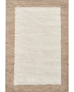 Sale Beliani Tappeto da bagno KABRI Marrone/Beige 60 x 90 cm Cotone Beige Marrone