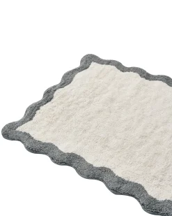 Hot Beliani Tappeto da bagno NANGAL Grigio/Beige 60 x 90 cm Cotone Beige Grigio