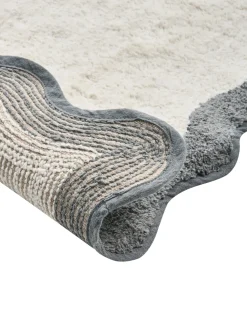Hot Beliani Tappeto da bagno NANGAL Grigio/Beige 60 x 90 cm Cotone Beige Grigio