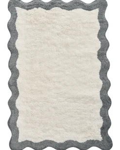 Hot Beliani Tappeto da bagno NANGAL Grigio/Beige 60 x 90 cm Cotone Beige Grigio