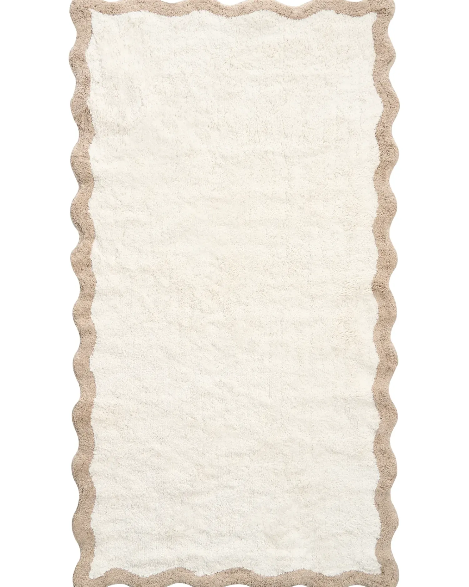 Outlet Beliani Tappeto da bagno NANGAL Marrone/Beige Cotone Beige Marrone