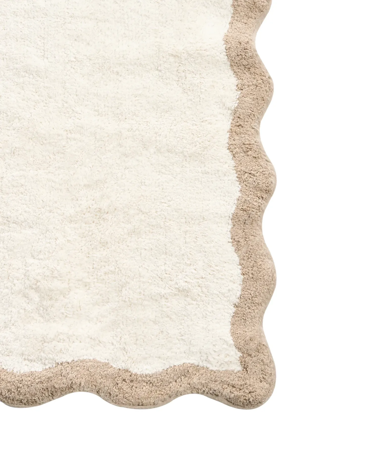 Outlet Beliani Tappeto da bagno NANGAL Marrone/Beige Cotone Beige Marrone