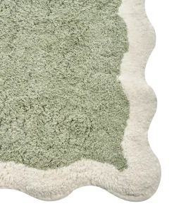 Online Beliani Tappeto da bagno NANGAL Verde 60 x 90 cm Cotone Beige Verde